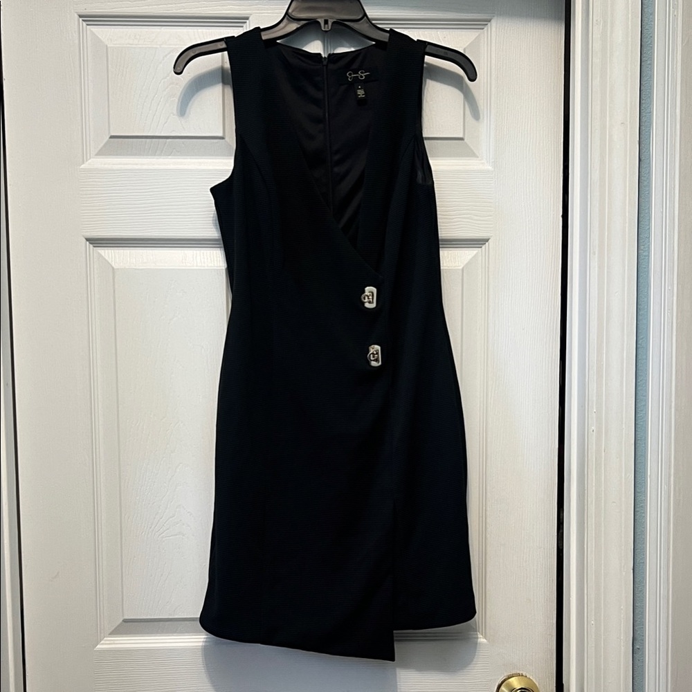 Jessica Simpson Black Mini Dress with Button Accents
